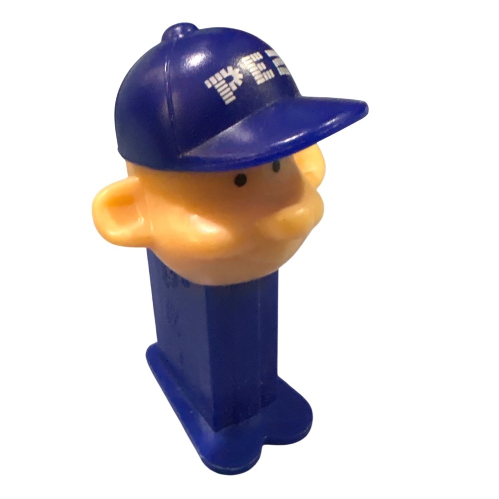 2" Tiny PEZ Boy Candy Dispenser Blue Baseball Cap Character Collectible Retro